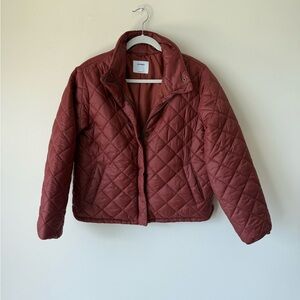Old Navy Women's Quilted Puffer Jacket - Rust color